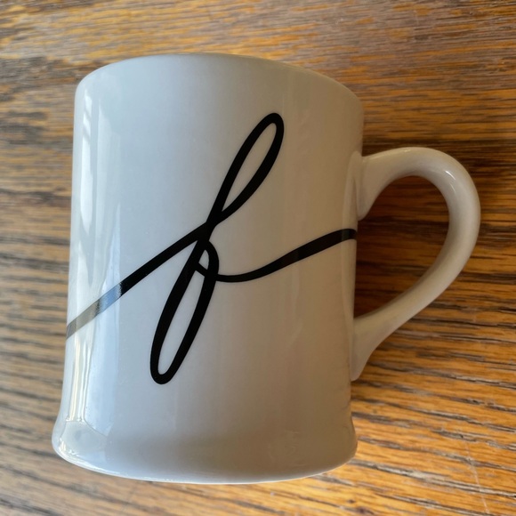 Indigo Monogrammed Cursive Print “F” Mug - Picture 3 of 4
